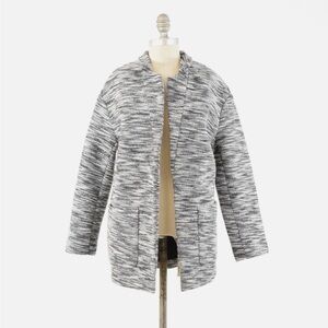 Banana Republic Sweater Jacket, size S, Gray Tweed Scuba Knit Long Sleeve